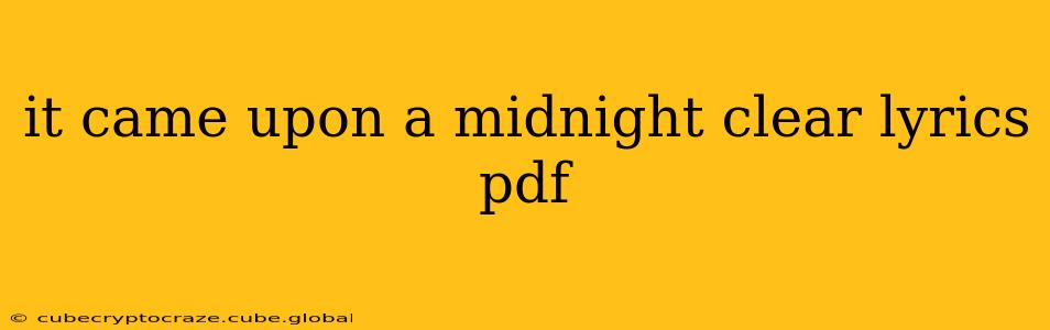 it came upon a midnight clear lyrics pdf