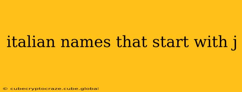 italian names that start with j