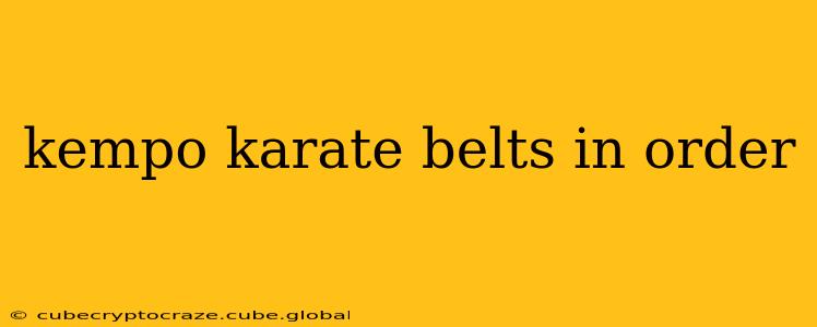 kempo karate belts in order