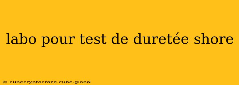 labo pour test de duretée shore