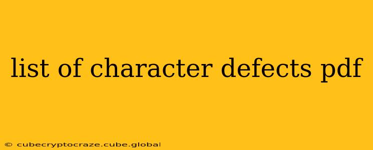 list of character defects pdf
