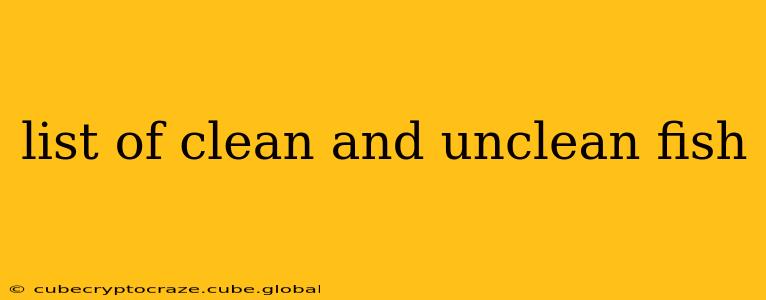 list of clean and unclean fish