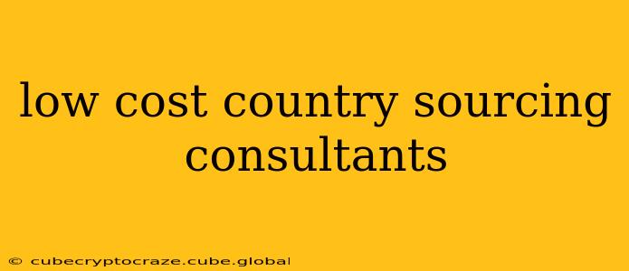 low cost country sourcing consultants