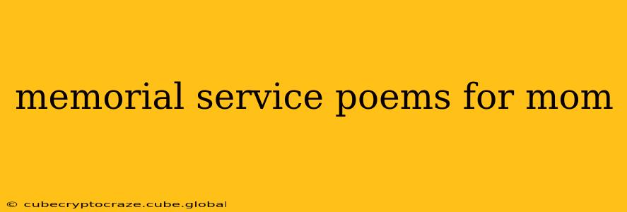 memorial service poems for mom