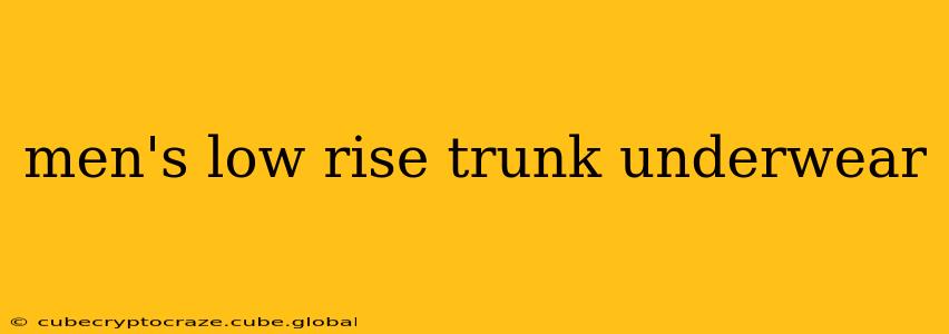 men's low rise trunk underwear