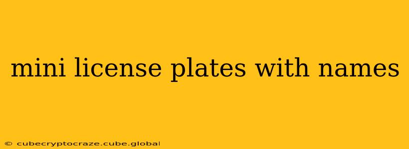 mini license plates with names