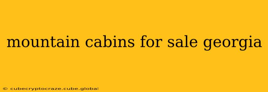 mountain cabins for sale georgia