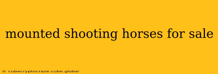 mounted shooting horses for sale