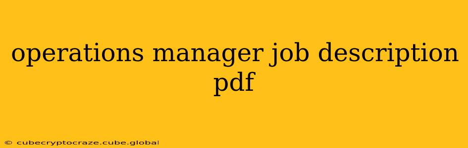 operations manager job description pdf