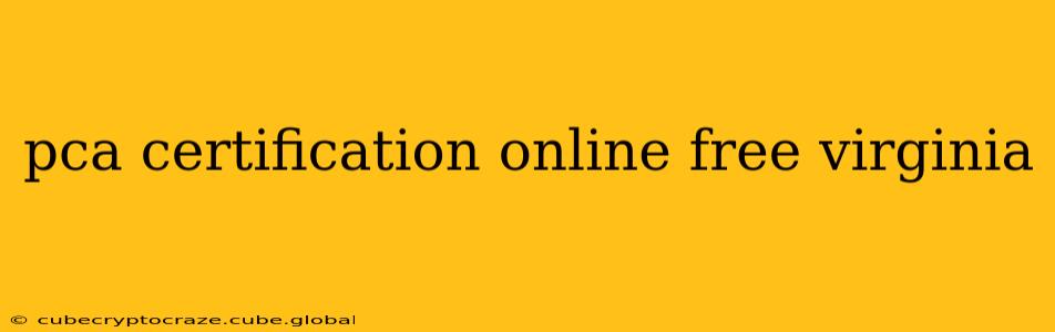 pca certification online free virginia