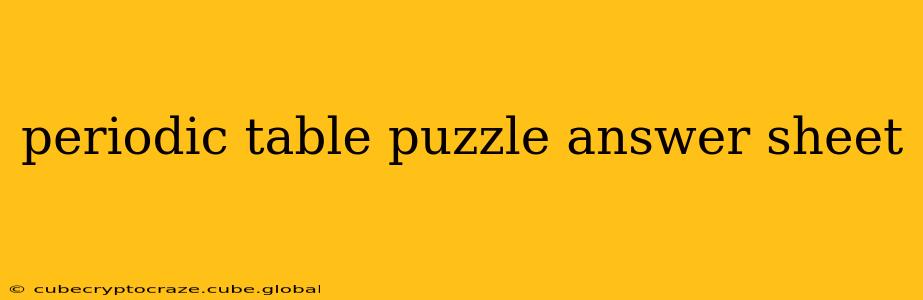 periodic table puzzle answer sheet