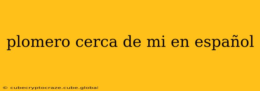 plomero cerca de mi en español