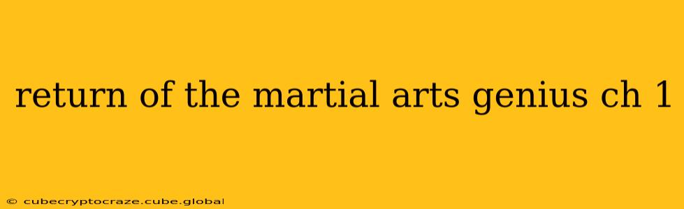 return of the martial arts genius ch 1