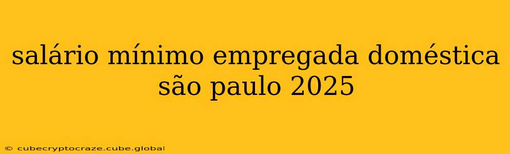 salário mínimo empregada doméstica são paulo 2025
