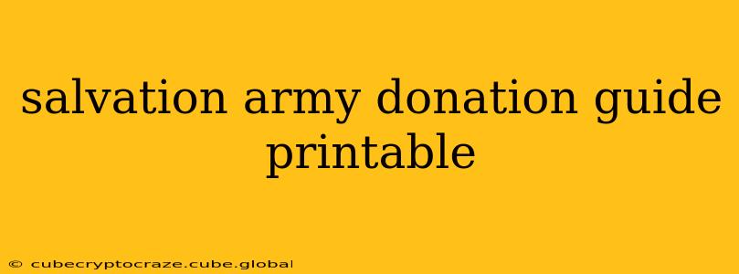 salvation army donation guide printable