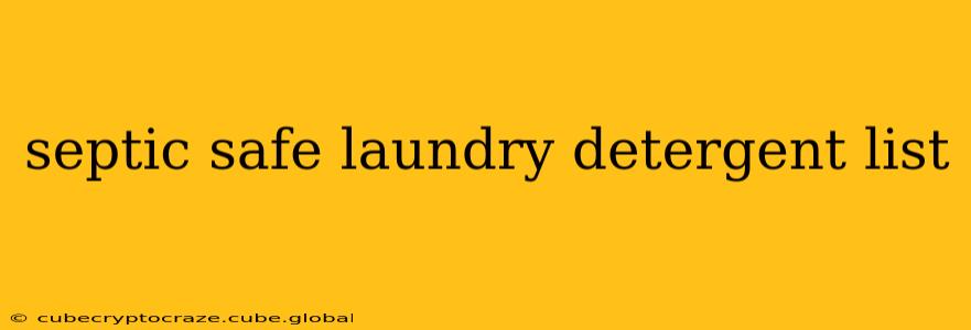 septic safe laundry detergent list