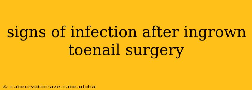 signs of infection after ingrown toenail surgery