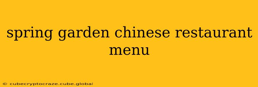 spring garden chinese restaurant menu