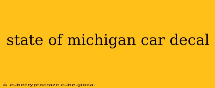 state of michigan car decal