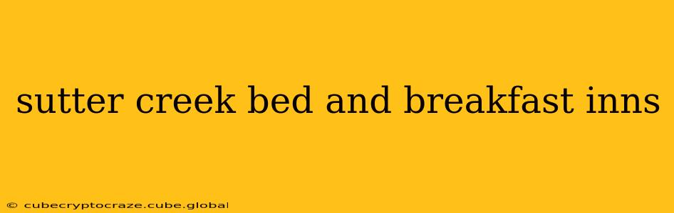 sutter creek bed and breakfast inns