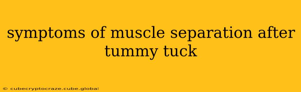 symptoms of muscle separation after tummy tuck