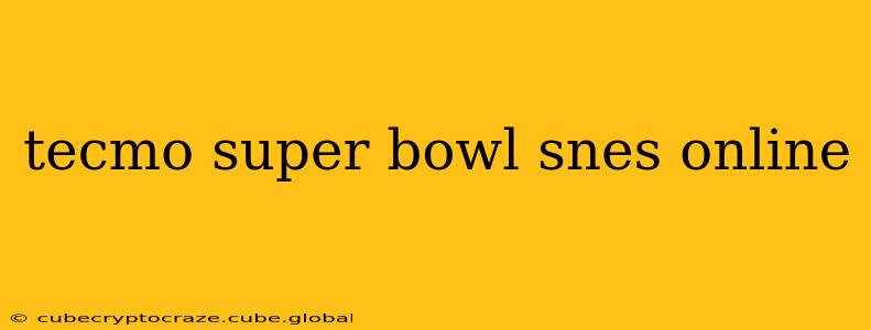 tecmo super bowl snes online