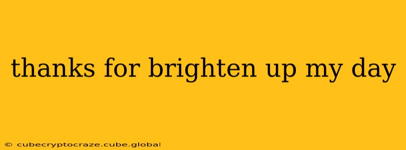 thanks for brighten up my day thanks for brighten up my day