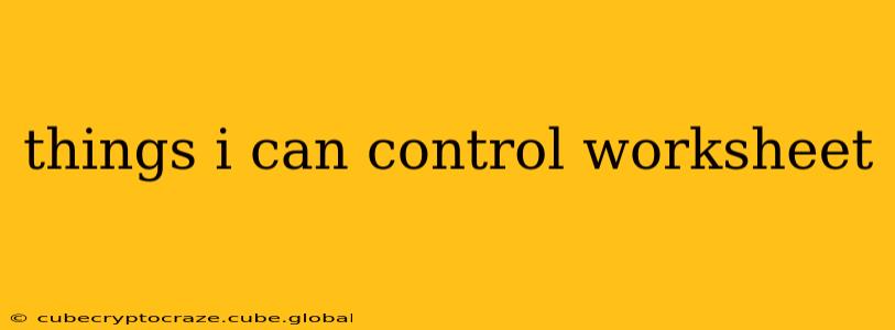 things i can control worksheet