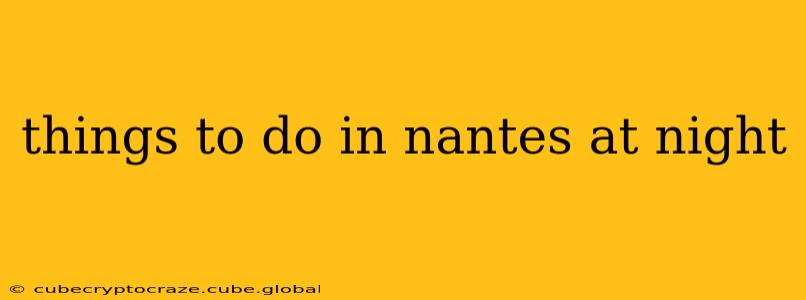 things to do in nantes at night