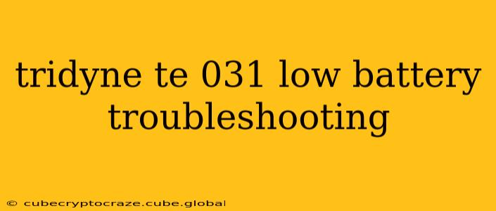 tridyne te 031 low battery troubleshooting