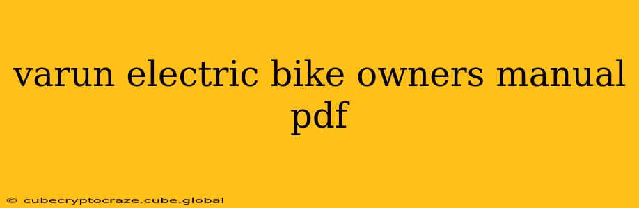 varun electric bike owners manual pdf