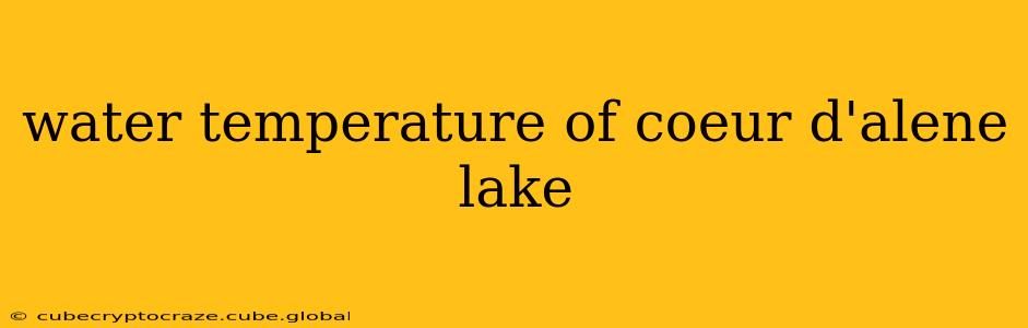 water temperature of coeur d'alene lake