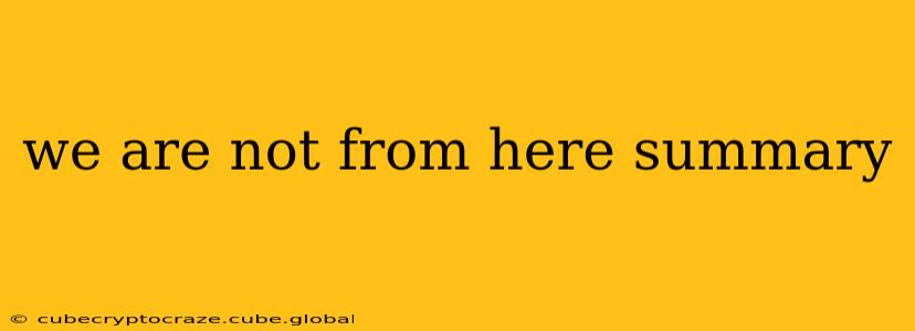 we are not from here summary