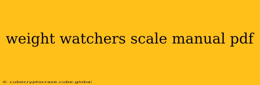 weight watchers scale manual pdf