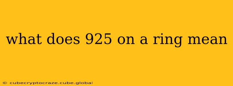 what does 925 on a ring mean