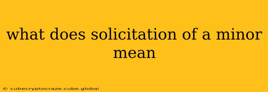 what does solicitation of a minor mean
