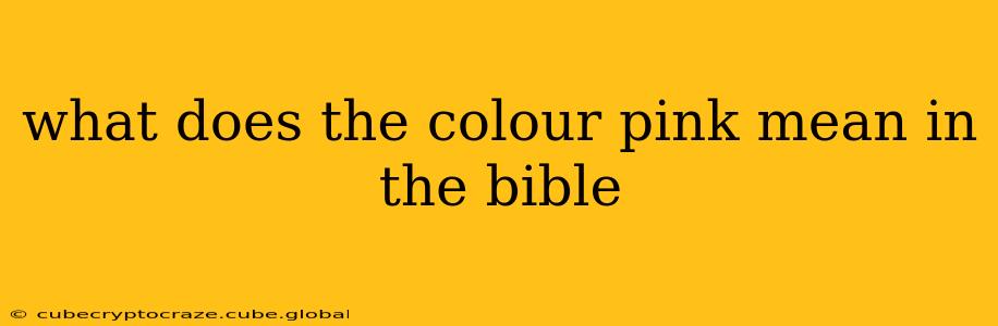 what does the colour pink mean in the bible