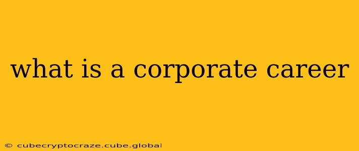 what is a corporate career