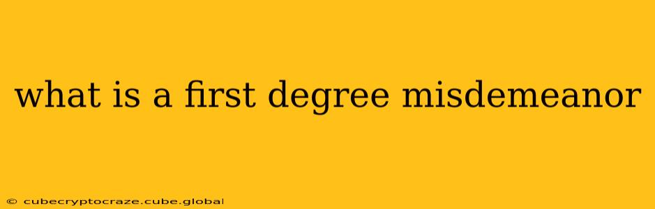 what is a first degree misdemeanor