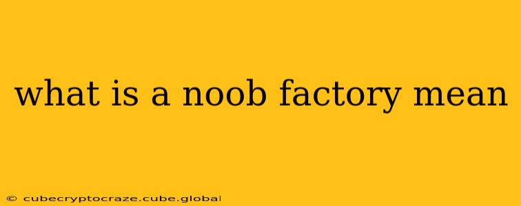 what is a noob factory mean