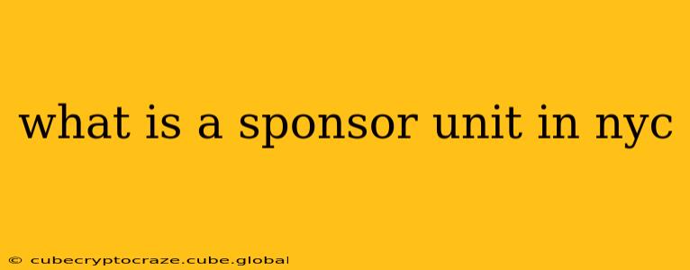 what is a sponsor unit in nyc