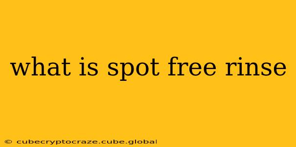 what is spot free rinse