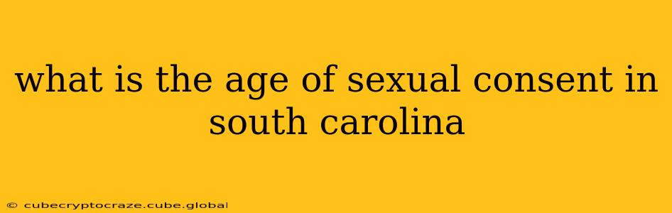 what is the age of sexual consent in south carolina