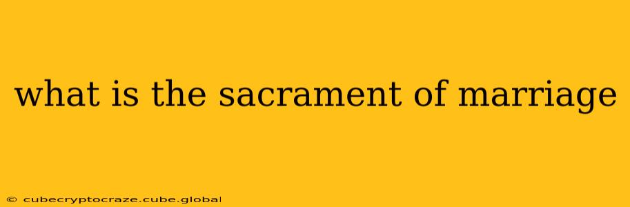 what is the sacrament of marriage