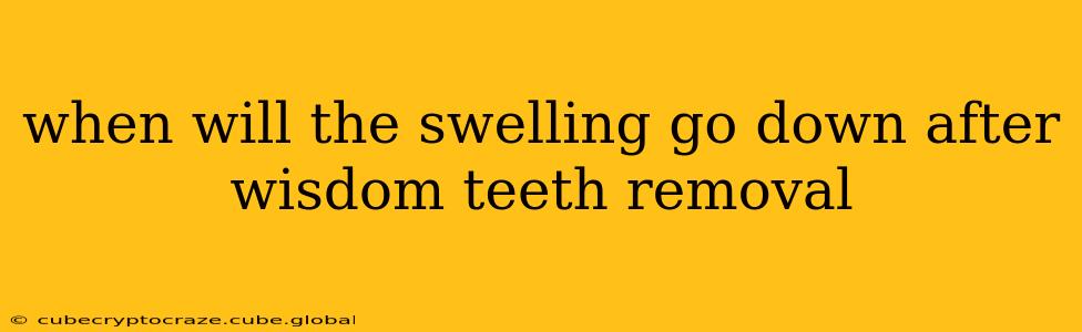 when will the swelling go down after wisdom teeth removal