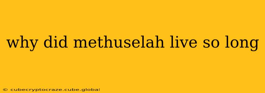 why did methuselah live so long