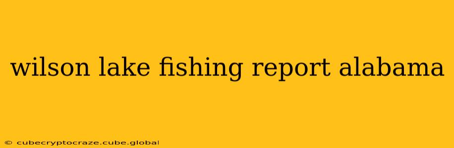 wilson lake fishing report alabama