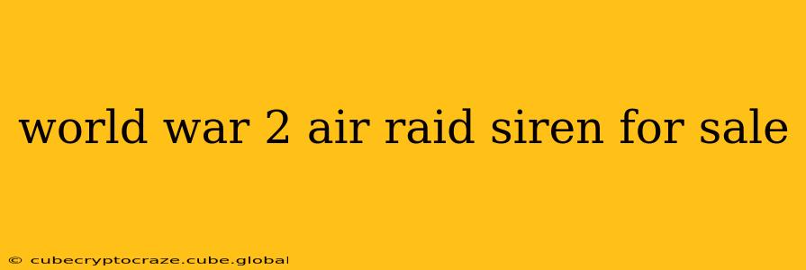 world war 2 air raid siren for sale